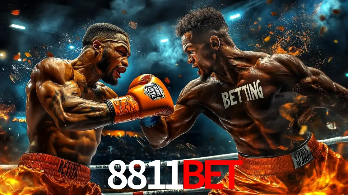 Dois boxeadores em uma luta intensa e explosiva, representando a adrenalina e as oportunidades de apostas em esportes de combate disponíveis na plataforma 8811bet.
