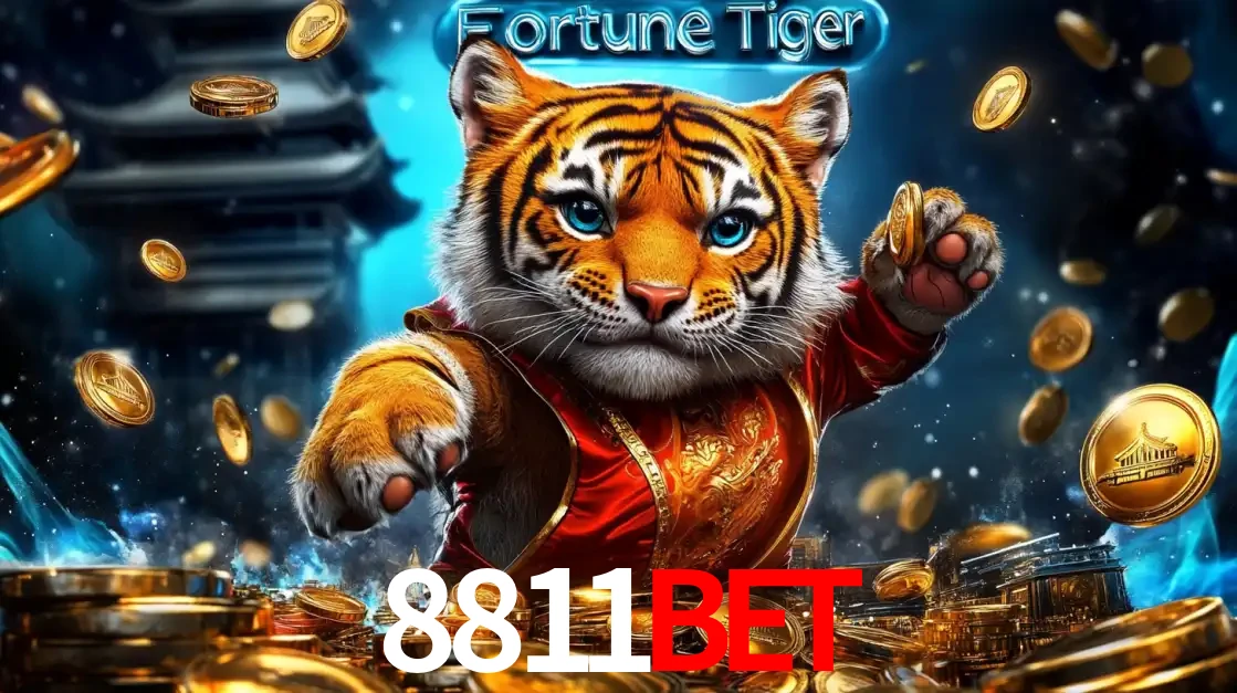 Imagem promocional do jogo de slot Fortune Tiger, com um tigre majestoso em traje tradicional cercado por uma fortuna em moedas de ouro, disponível agora no cassino 8811bet.